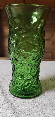 Vintage E.O. Brody Co. Emerald Green Crinkle Glass Flower Vase (110) MCM • $12