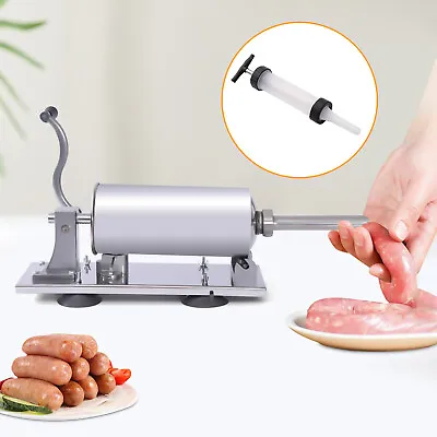 Horizontal Manual Sausage Stuffer Chicken Sausages Maker Stainless Steel 4L/8lbs • $51.01