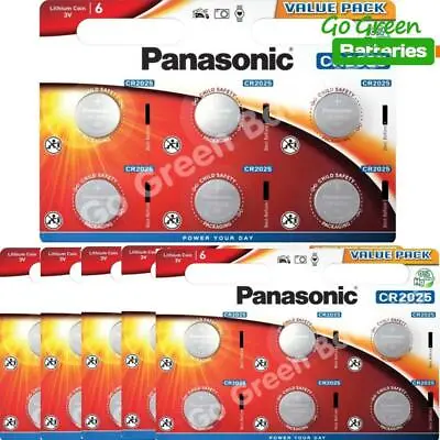 36 X Panasonic CR2025 3V Lithium Coin Cell Battery 2025 • £15.99