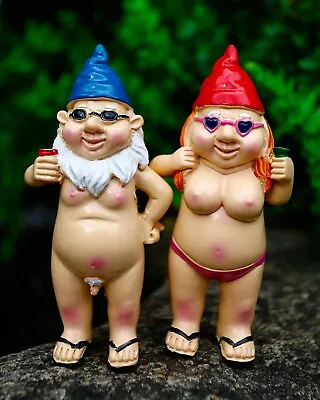 2 PCS Naked Gnomes Statues 4.7 Inch Naughty Garden Gnome Funny Statue For Home  • $14.99