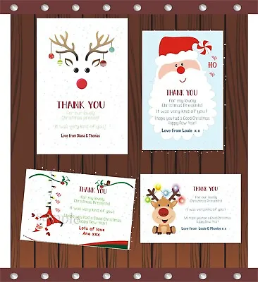 £5.99 • Buy 10 X Personalised Santa Christmas Thank You Cards With  Envelopes 
