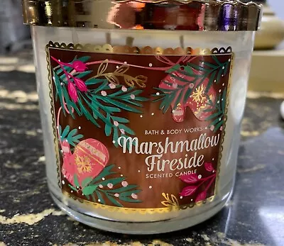 Bath & Body Works 3-Wick 14.5oz Scented Candle - Marshmallow Fireside Scent • $19.86