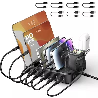 Charging Station For Multiple Devices 75W 6 Port IPhone Android • $25.99