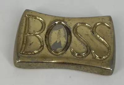 Vintage Brass BOSS Paperweight Felt Backed A & M Leatherlines • $7.99