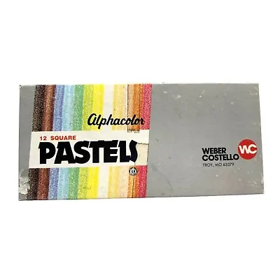 Alphacolor 12 Square Pastels Weber Costello USA 105-007 Vintage Art Supplies • $8.99