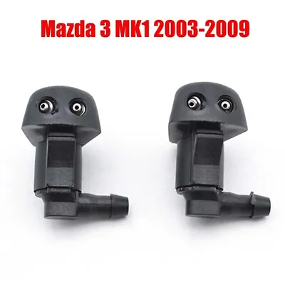 2Pcs Front Windshield Wiper Washer Hood Jet Sprayer Nozzle For Mazda 3 2003-2009 • $6.49