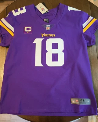 $200 • Buy Justin Jefferson Minnesota Vikings Captain Patch Nike Vapor Elite Jersey 48 (XL)