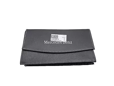 Mercedes-benz Smooth Black Leather Travel Wallet Card / Document Holder Oem • $47
