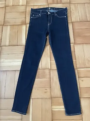 Womens '7 For All Mankind' The Skinny Blue Jeans Size 30 • £4