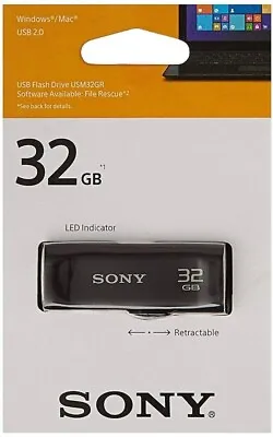 Sony 32GB MicroVault USB 2.0 Memory Drive With Retractable USB LED Indicator-UK • $54.18