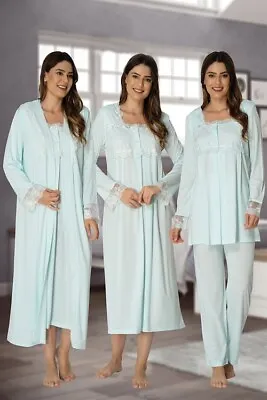 LohusaHamile 2405 Maternity Pajamas Labor Nursing Delivery Hospital Gown Wt Robe • £80.65