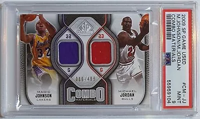 2009 SP Game Used Michael Jordan Magic Johnson #PATCH /499 Dual Jerseys - PSA 9 • $833.58