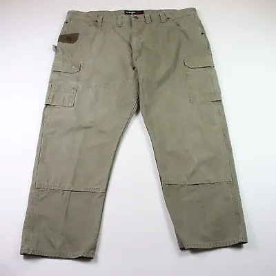 Men's Wrangler Riggs Workwear Ripstop Beige Carpenter Pants Style 3W060BR 46x30 • $21.99