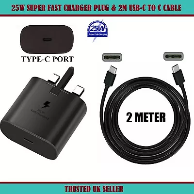 25W Super Fast Charger Plug & 2M USB C To C Cable For All Mobile Phones Tabs Lot • £14.75