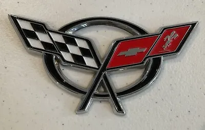 Front Cross Flag Emblem Badge For Corvette C5 1997-2004 Chrome • $19