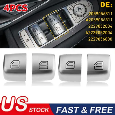 4x Window Switch Repiar Caps BUTTONS For Mercedes C300 C63 C350 GLC300 C-Class • $22.99
