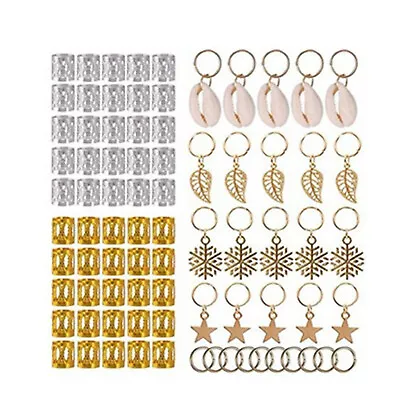 80x Hair Jewelry Braid Ring Cuff Decor Pendants Dreadlocks Beads Accessories • £9.34