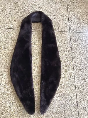 Brown Genuine Fur Shawl Collar Beaver? Lined Soft Beautiful! EUC Approx. 30” L • $49.99