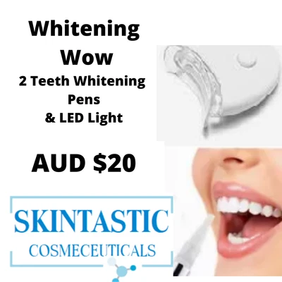 $20 • Buy Whitening WOW - 2 Whitening Pens & LED Light