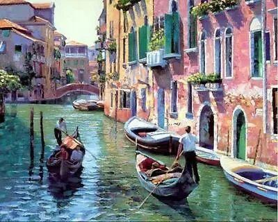 Paint By Numbers (Rolled) - VENICE GONDOLA - 40x50 DIY Painting Kit - AU Stock • $36