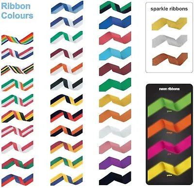 Medal Ribbons 40+ Colours / Single Dual Tri Multi Ribbon With Metal Clip • £0.99