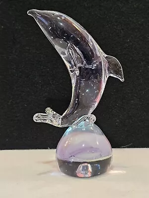 7  Dolphin Figurine  Clear Murano Glass 🐬 • $10