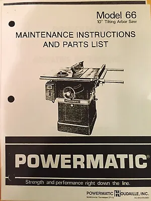 $20 • Buy Powermatic Model 66 Tablesaw 10 Inch