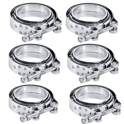 6PCS 3  Inch V-Band Flange&Clamp Kit For Turbo Downpipes Stainless Steel • $66.99