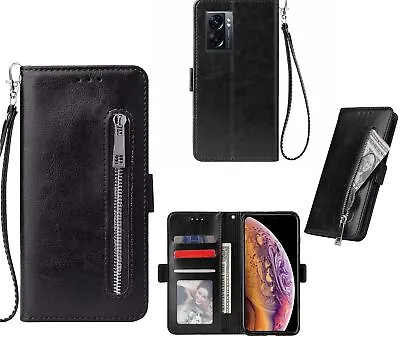 $9.50 • Buy Oppo A57s 5g PU Leather Wallet Case Card Slots Zip Side Magnet