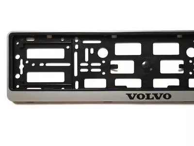 SILVER VOLVO European Euro License Number Plate Holder Frame German Car TAG • $20.50