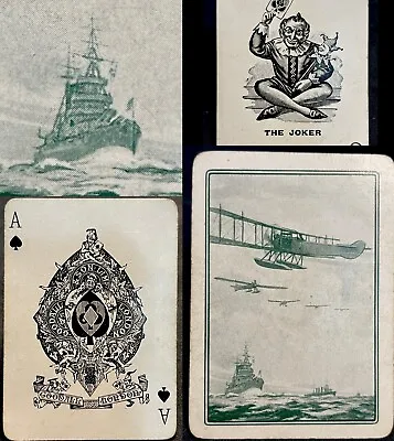 WW1 1917 Aeromarine U.S Military Navy Playing Cards Seaplane Biplane & Ship Deck • $383.20