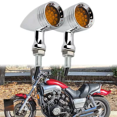 Motorcycle LED Bullet Turn Signal Blinker Lights For Kawasaki Vulcan Meanstreak • $23.11