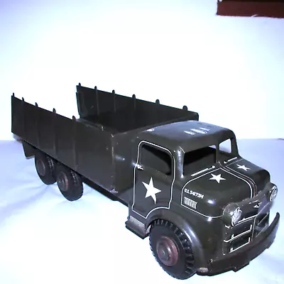 VTG 1950's Marx Lumar Army Military Tandem Truck U.S. 5417314 Pressed Steel USA • $94.99