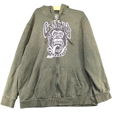 Gas Monkey Garage Men's Full Zip Graphic Hoodie Sweatshirt Green 2XL 50/52 • $35