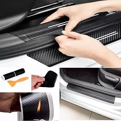 4Pcs Car Carbon Fiber Plate Sill Scuff Door Cover Anti Scratch Sticker Protector • $11.69