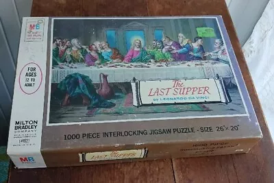 VTG  THE LAST SUPPER  Leonardo Da Vinci 1000 Pc PUZZLE Milton Bradley 1965 • $14.99