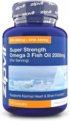 Omega 3 Fish Oil 2000mg EPA 660mg DHA 440mg Per Daily Serving 120 Capsules • £10.19