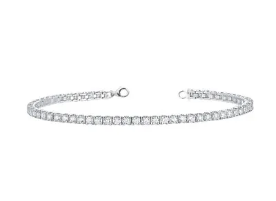 6 Carat +Near White Round Moissanite Diamond Tennis Bracelet Silver+7 Inch • $5.50