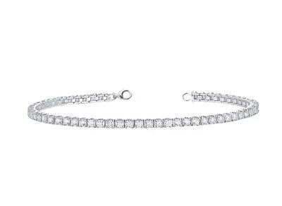 6 Carat: Near White Round Moissanite Diamond Tennis Bracelet Silver/7 Inch • $15.50