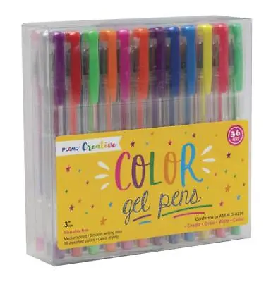 Flomo Creative Color Gel Pens 36 Assorted Vibrant Colors Medium Point Quick Dry • $14.43