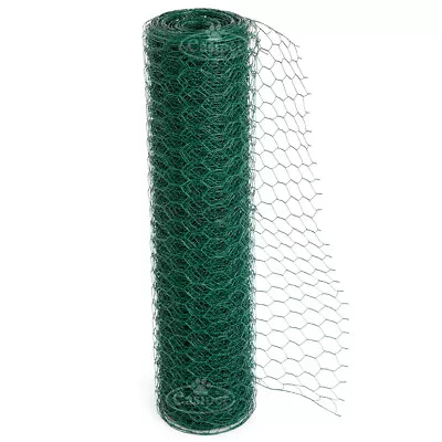 PVC Coated Green Chicken Rabbit Wire 25m 50m 3 Widths Mesh Aviary Fencing Garden • £16.99