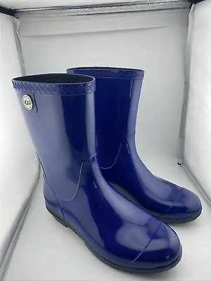 UGG SHAYE BLUE JAY RUBBER RAIN TALL BOOTS  SIZE US 9 WOMENS- Used! Made In USA!! • $39.85