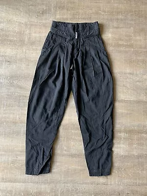 Z Cavaricci Pants Mens 29 Black Parachute Pleated High Waist Tapered Vintage • $62.50