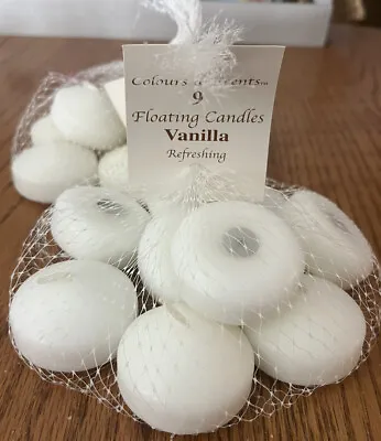 17-Vanilla Scented Floating Candles  White 4-6 Hour Burn Time New Open Box • $9.99