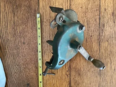 ANTIQUE VINTAGE OLD TOOL HAND CRANK BENCH GRINDER Wheel Sharpening Stone • $89