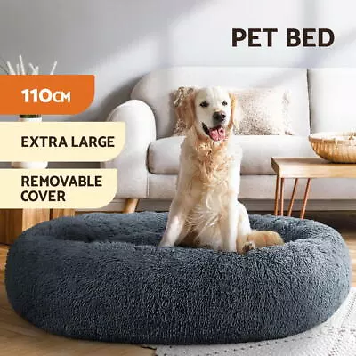 I.Pet Pet Bed Dog Cat Calming Bed Extra Large 110cm Dark Grey Sleeping Washable • $58.95