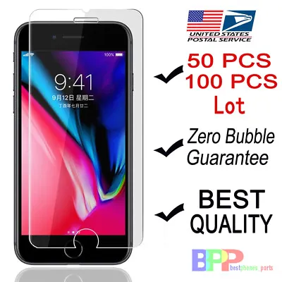 100x Wholesale Lot Tempered Glass Screen Protector For IPhone 15 14 MAX 8 7 Plus • $22