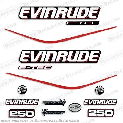 Fits Evinrude 250 Hp E-Tec Outboard Motor Engine Decal Kit - Black Cowl - Etec • $109.95