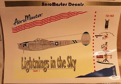 AeroMaster Decals 72-162 P-38 Lightning USAAF Fighter Plane WWII Aircraft Model • $15.72