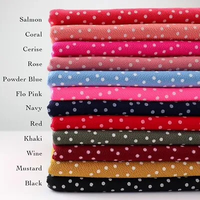 Polka Dots Jersey Stretch Fabric Dress Knit  Liverpool Texture FS589 • £0.99